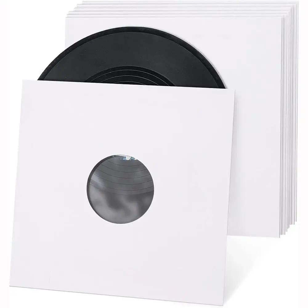 Useful Black White Vinyl Records Sleeve 7/10/12inch Paper & Poly Lined LP Record Cover Vinyl Outer Sleeves