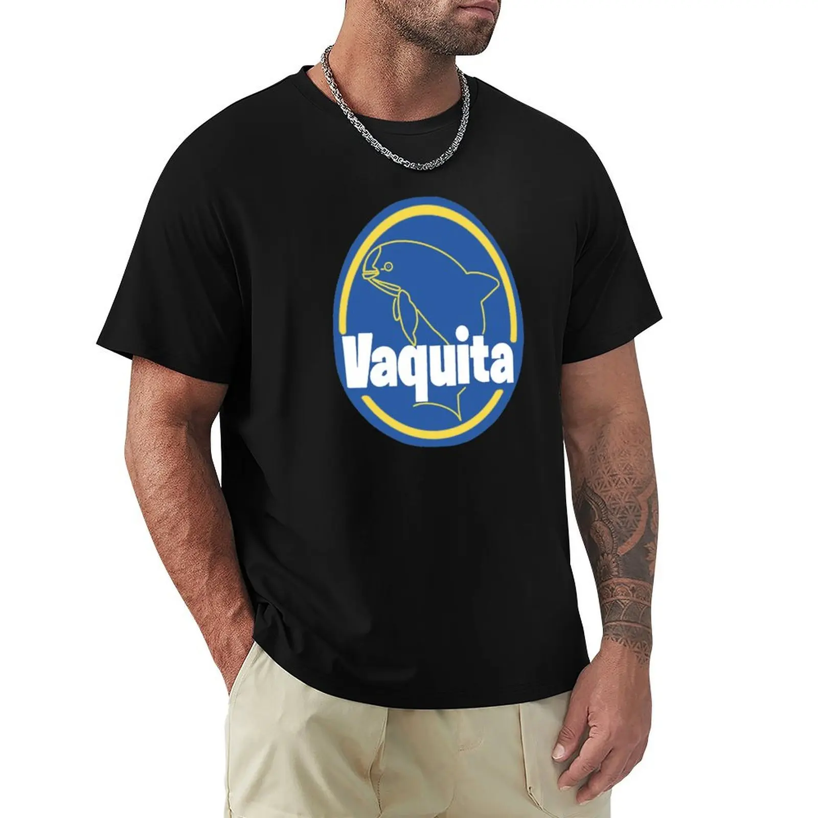 

Vaquita Porpoise Sticker T-Shirt blue lock Aesthetic clothing topping cotton t shirt men