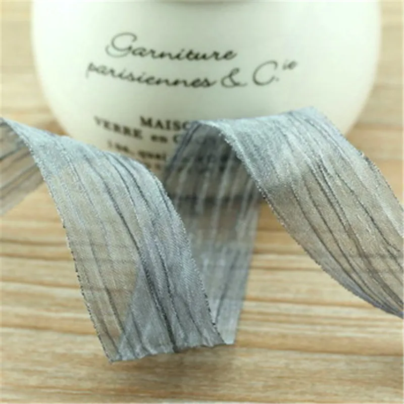 5yard/lot 25-40mm pleated snow yarn new ribbon hair accessory bow diy handmade material ornament on the head ribbon diy T-055