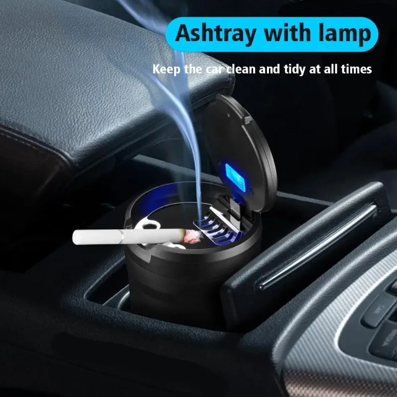 Universal Car Ashtray with LED Light Auto Car Smell Proof Fireproof Portable Auto Ashtray Acessorios Para Carro Пепельница 골프용품