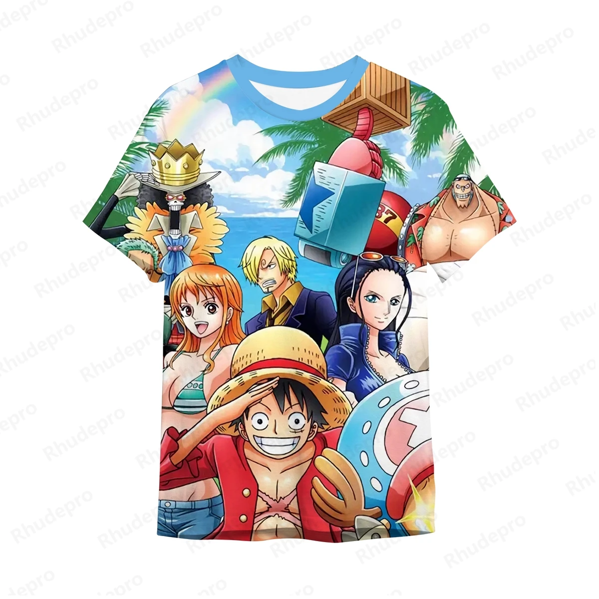 Camiseta de anime de peça única masculina e feminina, camiseta de rua infantil, top grande, cosplay, macaco D, verão, 2024 Luffy Luffy