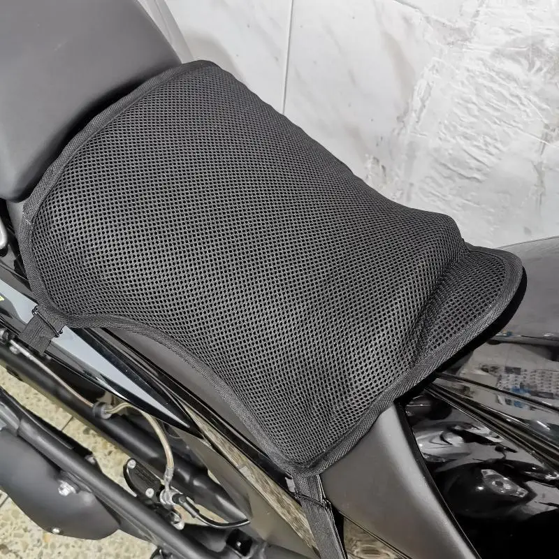 Motorcycle Gel Seat Cushion Breathable Heat Insulation Air Pad Cover Anti Slip Sunscreen Seat Cover Shock Absorption Four Seaso
