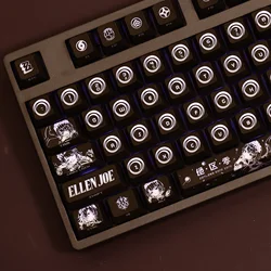 104 Keys/Set Game Zenless Zone Zero Ellen Joe Backlit Keycap SWS Black Hole Edition Mechanical Keyboard Keycaps for Corsair K95