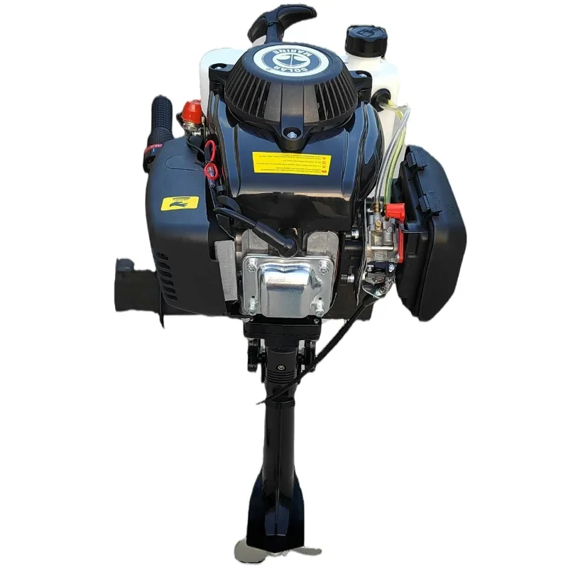 SOLAR MARINE Outboard Gasoline Motor 4 Stroke 4HP Air-cooled Engine with Transom Mount for Inflatable Boat Kayak