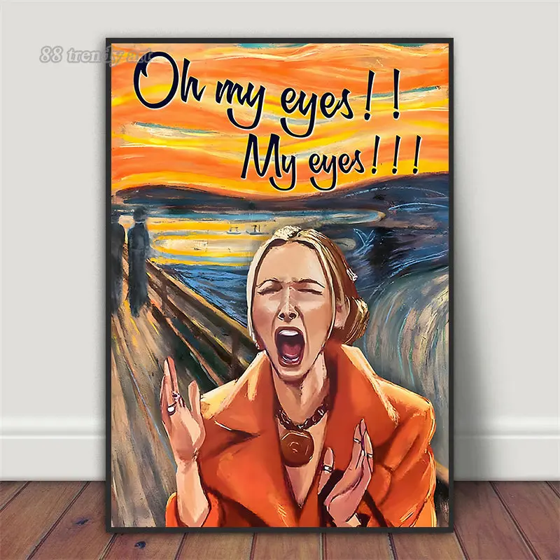 Canvas Painting TV Show Friends Phoebe Buffay Oh My Eyes Funny Poster Wall Art Prints picture for Living Room Home Decor,gift