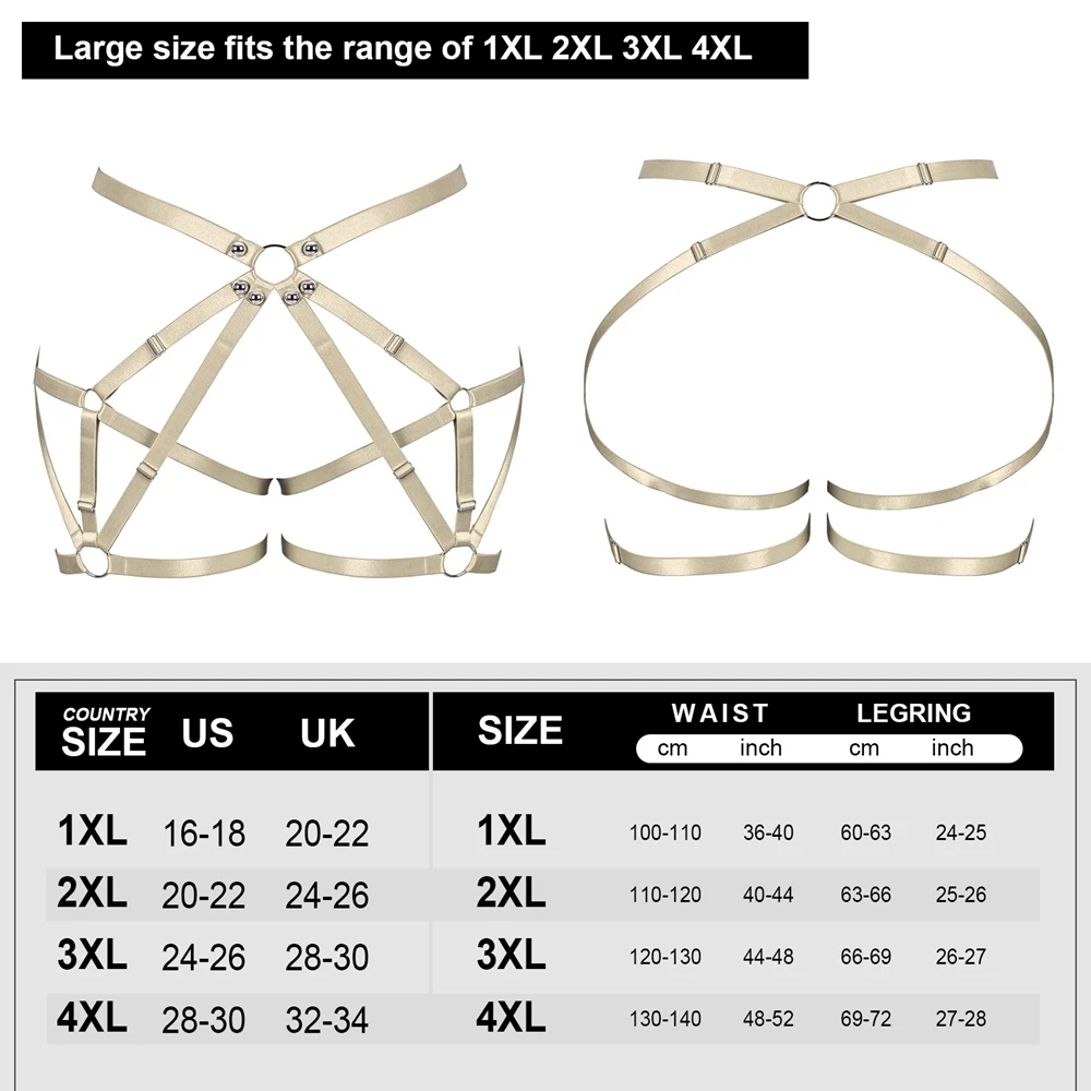 Harness For Women\'s Sword Belt Fashion Goth Punk Style Rave Tactical Sexy Plus Size Lingerie Bondage Suspender Party Wear