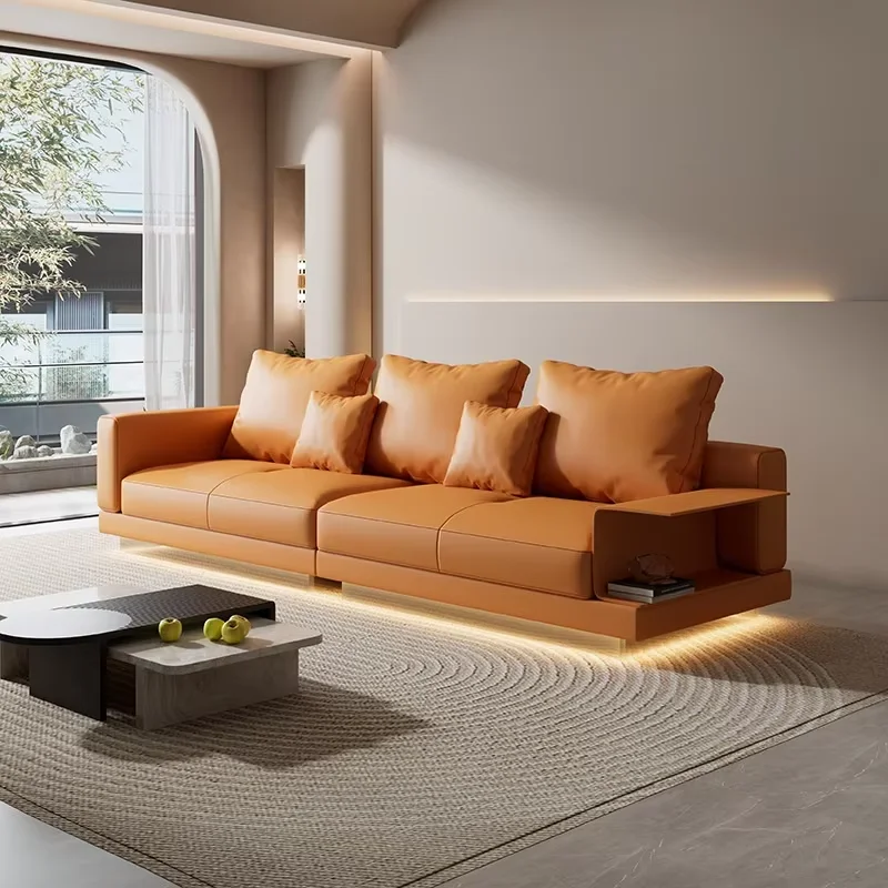 

！@2025 Hot Selling Modern Italian Luxury Linen Villa Sofa Comfortable Reclining L-Shape Sectional Living Room Fabric Sofa Set