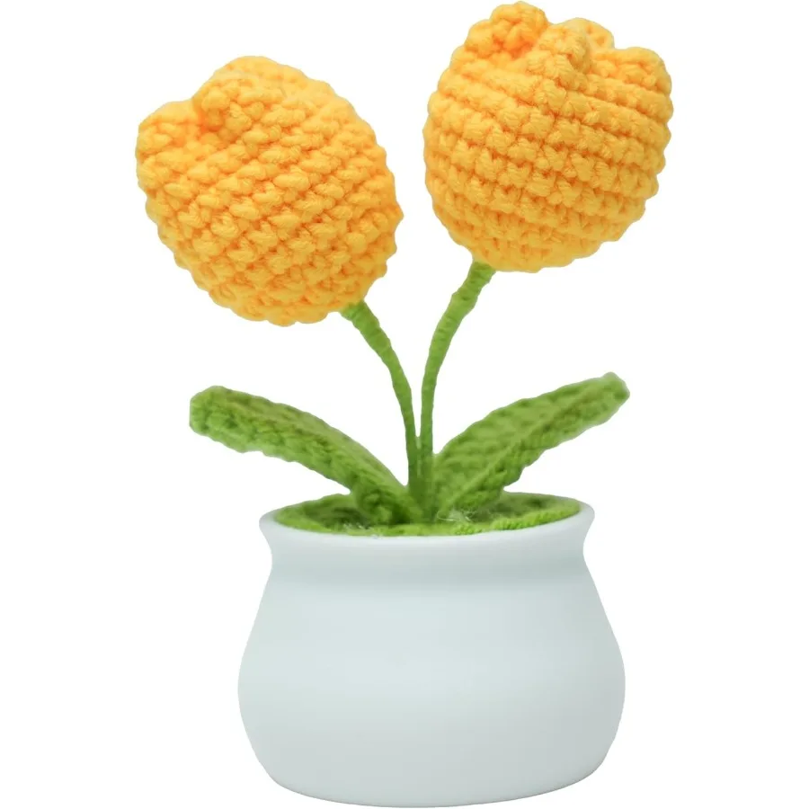 

Симпатичные вязаные крючком в горшках, используемые для креативных поделок на столе, подарки для дома, подарки на Рождество и День Благодарения, день рождения f