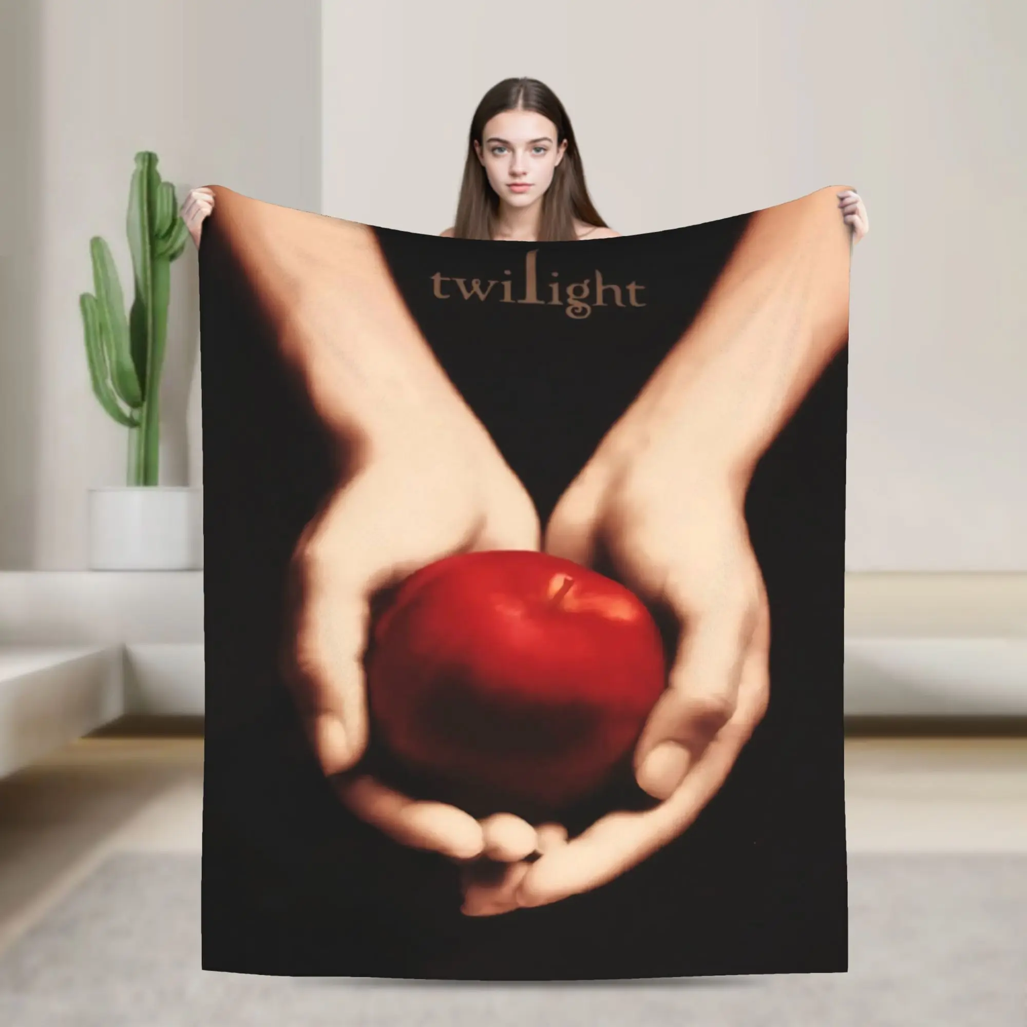 The Twilight Hands Holding Red Apple Blankets Quality Super Warm  Throw Blanket Winter Decorative Couch Chair Graphic Bedspread
