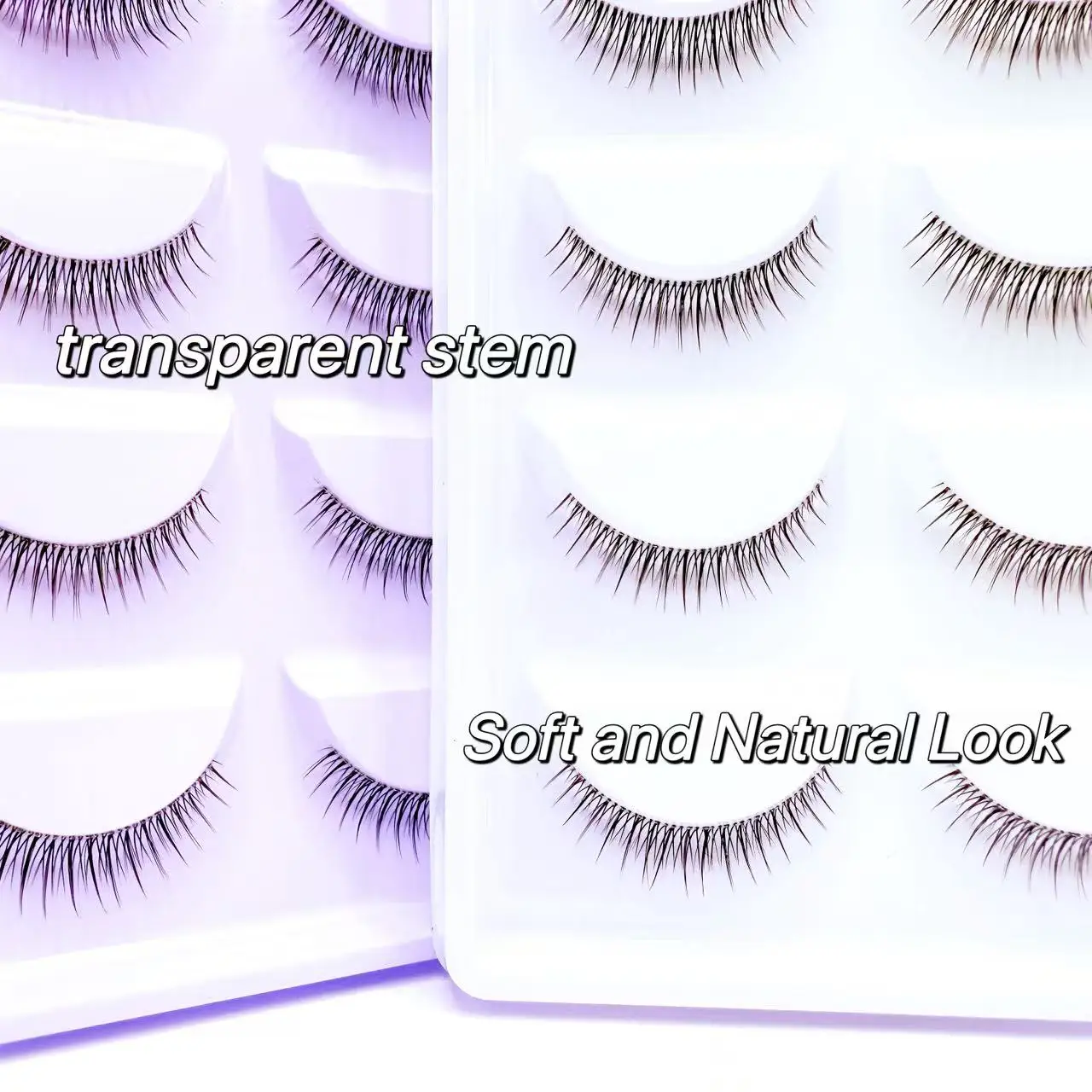 ขนตาปลอมแบบนิ่มและเป็นธรรมชาติ 5 คู่  ฐานใส ขนตาแบบเส้น