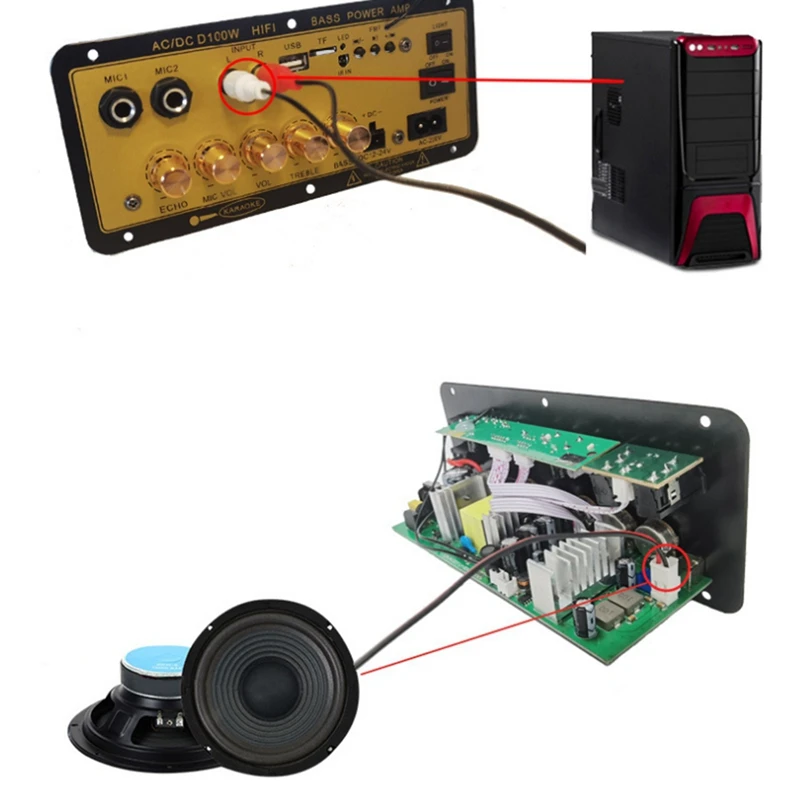 D100W Bluetooth Amplifier Board With Optical Audio Input Hifi Karaoke Amplifier Home/Car Amplifier Board