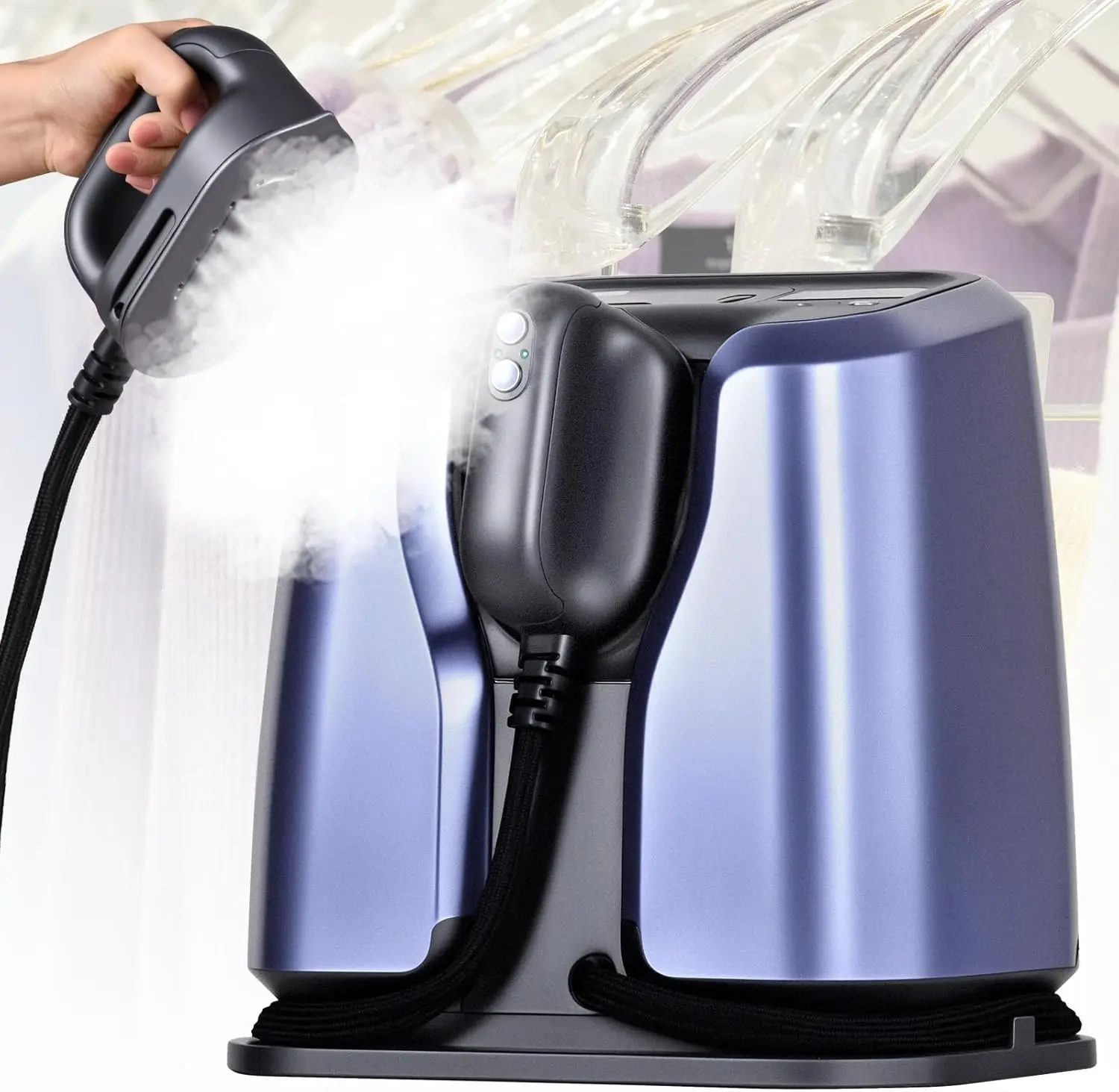 2200W Professional Steam Station,Smart Steam Iron for Clothes | 5-Level Steam & Dry Ironing, 30s Heat Up,Auto Shut-Off,1.2L Tank for Home/Hotel/Boutique(Purple)