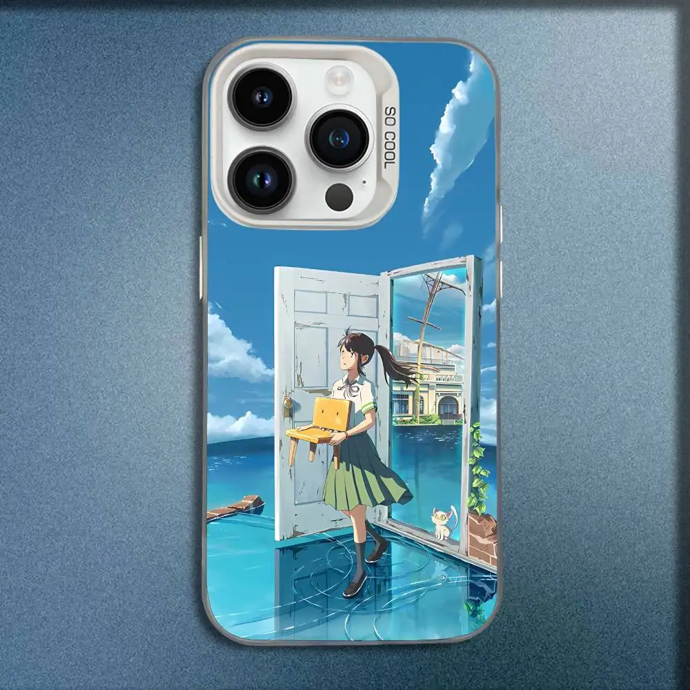 S-Suzume Anime Phone Case For iPhone 17,16,15,14,13,12,11,Pro,Max,Plus,E,SE4,Air,Mini White IMD Box