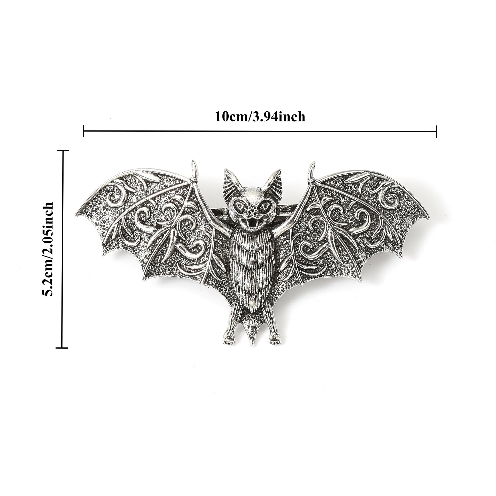 Pinza para el pelo de murciélago de viento oscuro, alas rizadas, patrón de hierba, Retro, Vintage, para hacer un antiguo peinado adecuado, estilo gótico, textura de vestir, Dec