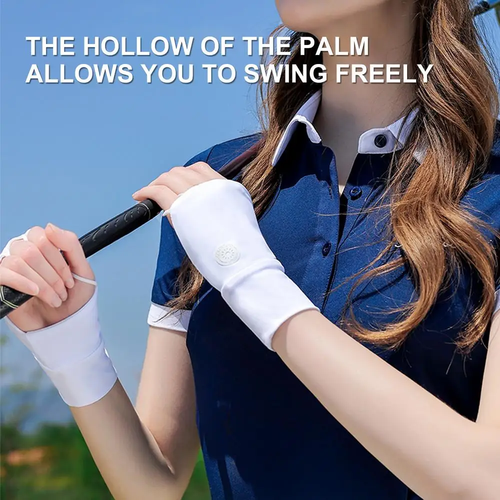 

Half Golf Gloves Golf Glove Sun Uv Protector Golf Open Fingered Ice Silk Sunscreen Half Cool and Breathable for Women Dropship