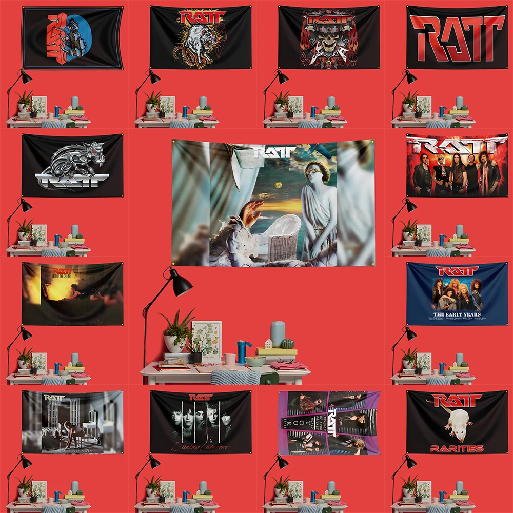 

Ratt Inspired Rock Music Flag 3x5 FT 90x150cm Polyester Decorative Banner Tapestry For Music Fans Bedroom Wall Decoration