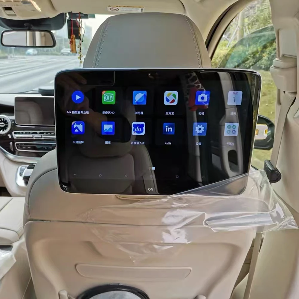 Rear Seat Entertainment Screen For Mercedes-Benz GLE350 GLE450 GLE580 GLS450 GLS580 Android Headrest Video Player Plug And Play