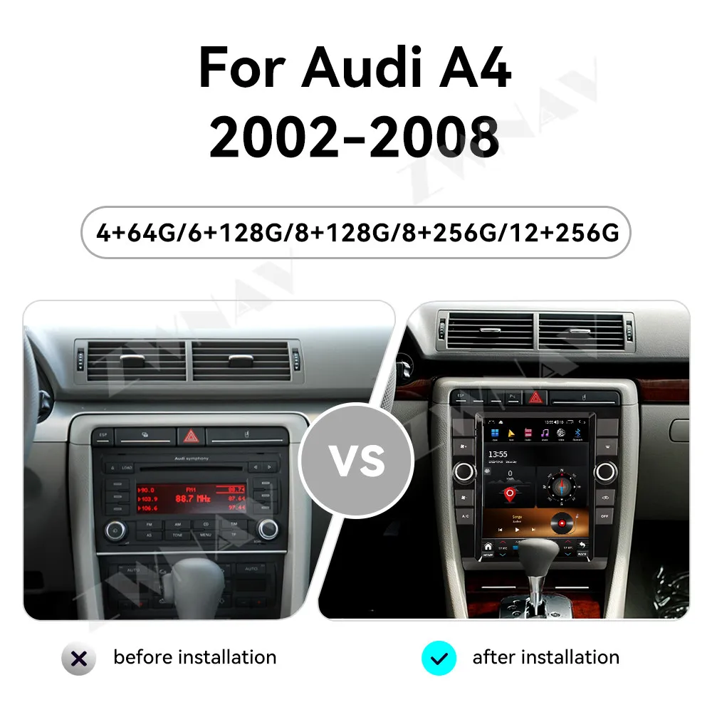 Special Offer 10.4 Inch Screen Carplay For Audi A4 2002-2008 Android 15 GPS Navigation Multimedia Player Auto Stereo Radio