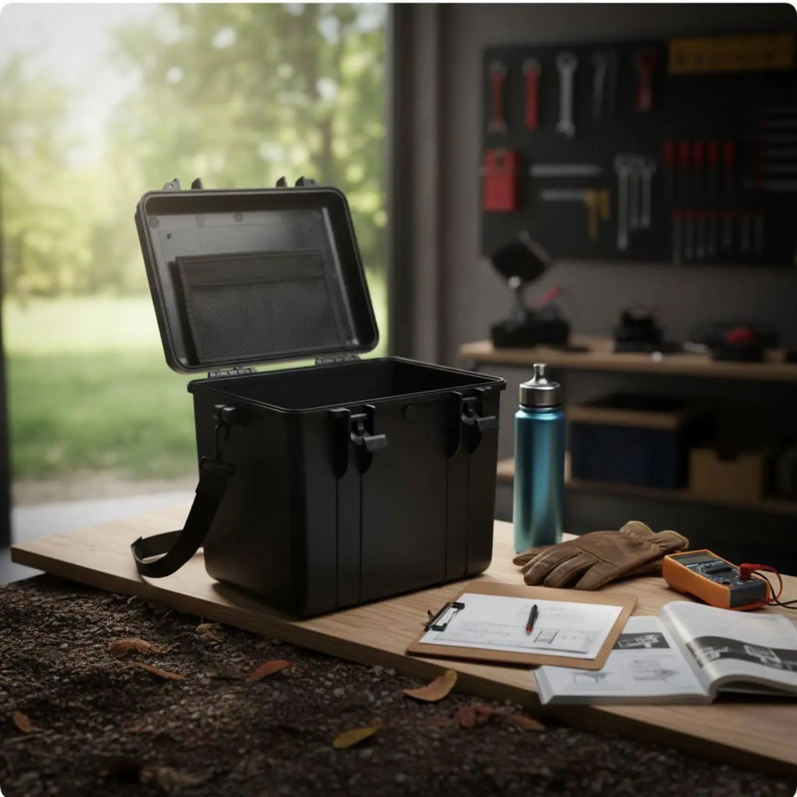 

Instrument Toolbox Shock-Resistant-Resistant Hard Carrying Case Portable Equipment Case Lockable Shockproof Storage Box Shoulder