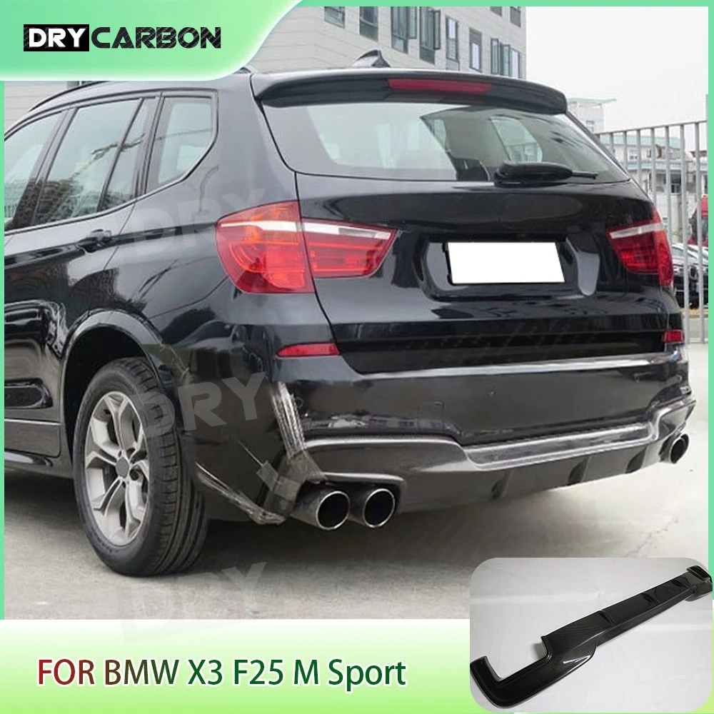 

Задний бампер из углеродного волокна, диффузор для губ, комплекты кузова для BMW X3 F25 M Sport 2014 2015 2016 2017, FRP, черный диффузор, автомобильные аксессуары