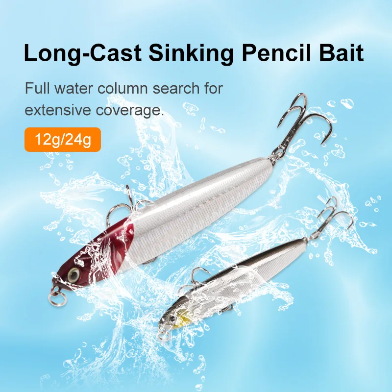 wondersee Long Casting Sinking Hard Lure Lead Treble Hooks 3D Eyes 10cm 13g 13cm 23g Fishing Lure Tackle Laser Print Stock Promo