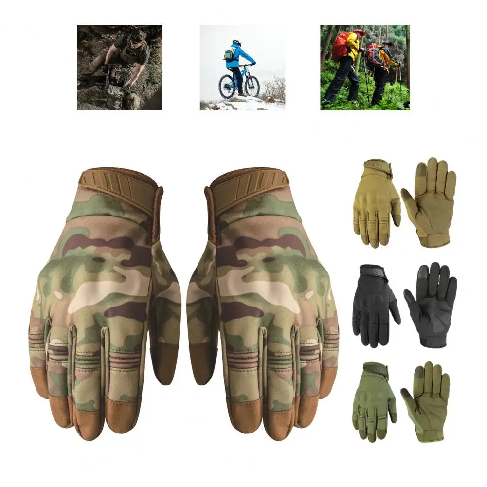 1Pair Hunting Gloves Anti-Slip Keep Warm Camouflage Gloves Fine Workmanship Touch Screen Cycling Full Finger Gloves