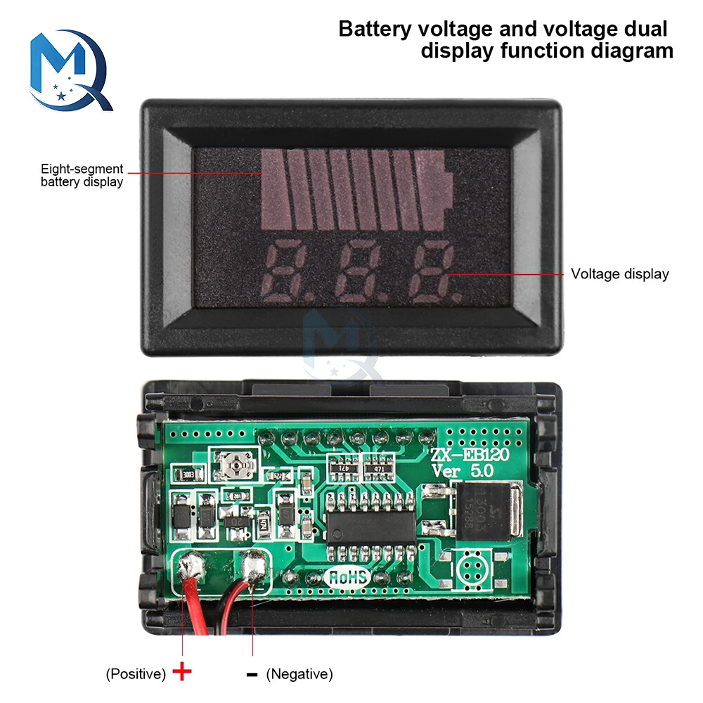 0.56" LED Digital Voltmeter Tester 12-60V Electric Vehicle Car Electricity Meter DIY Mini Test Battery Gauge Level Indicator