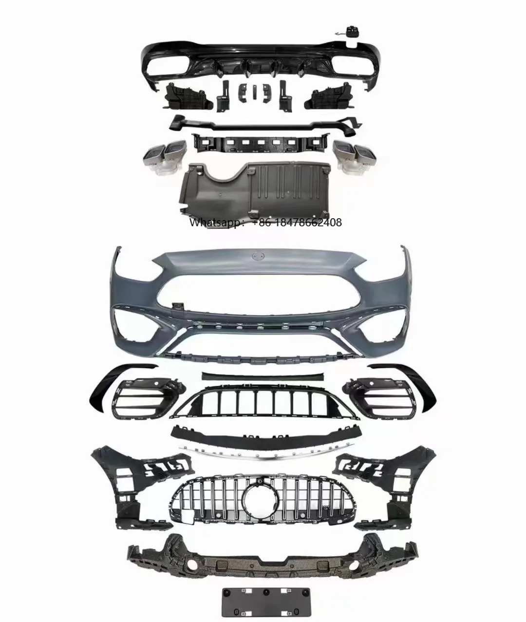 

Factory W206 Upgrade C63 Body Kit C63 Style Front Rear Bumper Kit with Grille Diffuser for C-class W206