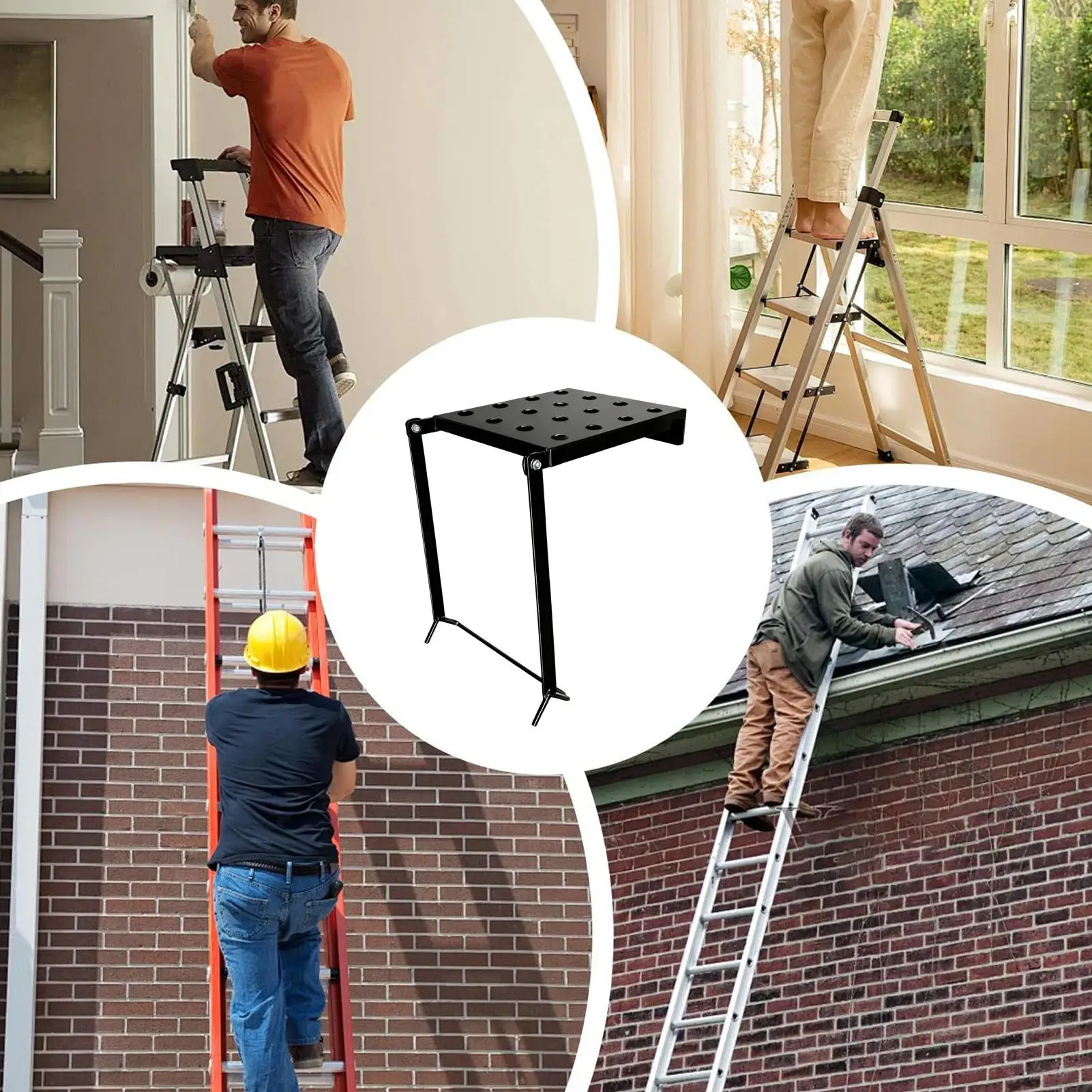 سلم مستوي للسلالم قابل للتعديل المضادة للانزلاق الثقيلة للطي حديقة أداة سلم خطوة منصات لحديقة المناظر الطبيعية