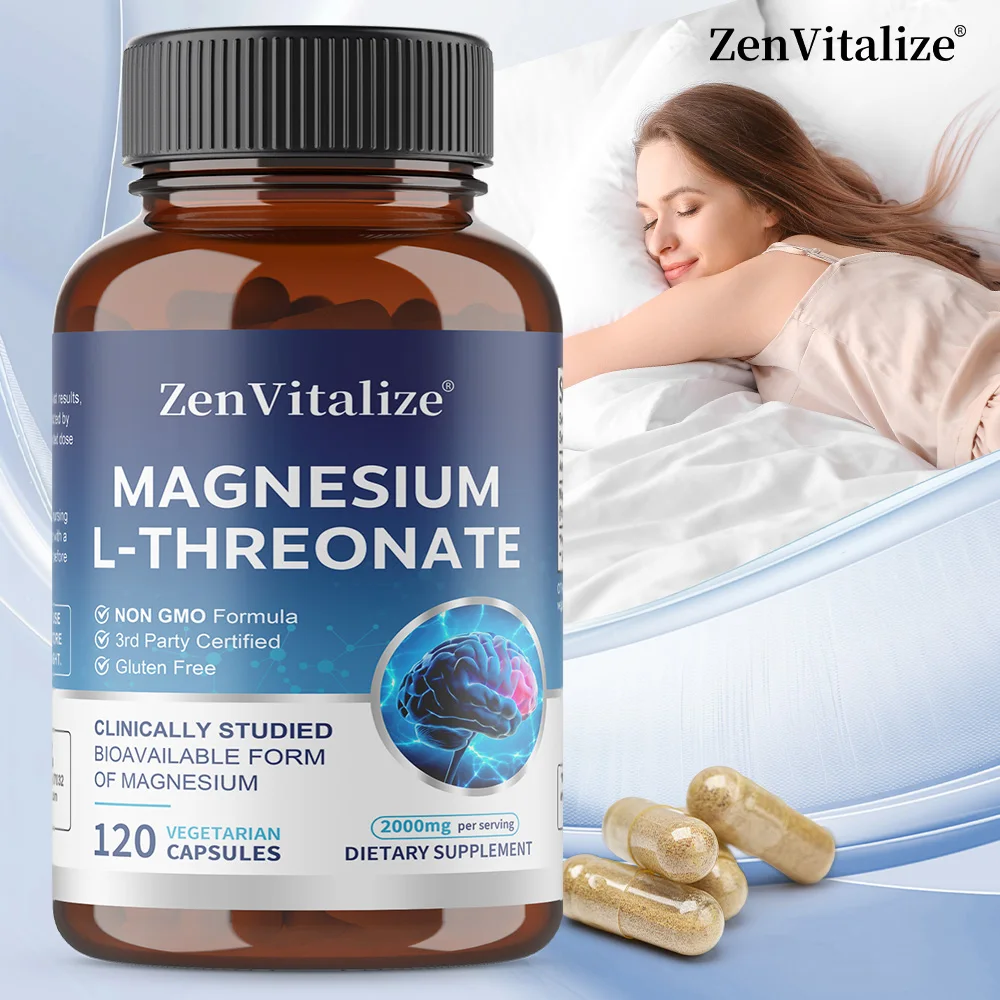 

2000 Mg Magnesium L-Threonate - Supports Focus, Memory and Learning Brain Health, Supports Quality of Sleep - 120 Capsules