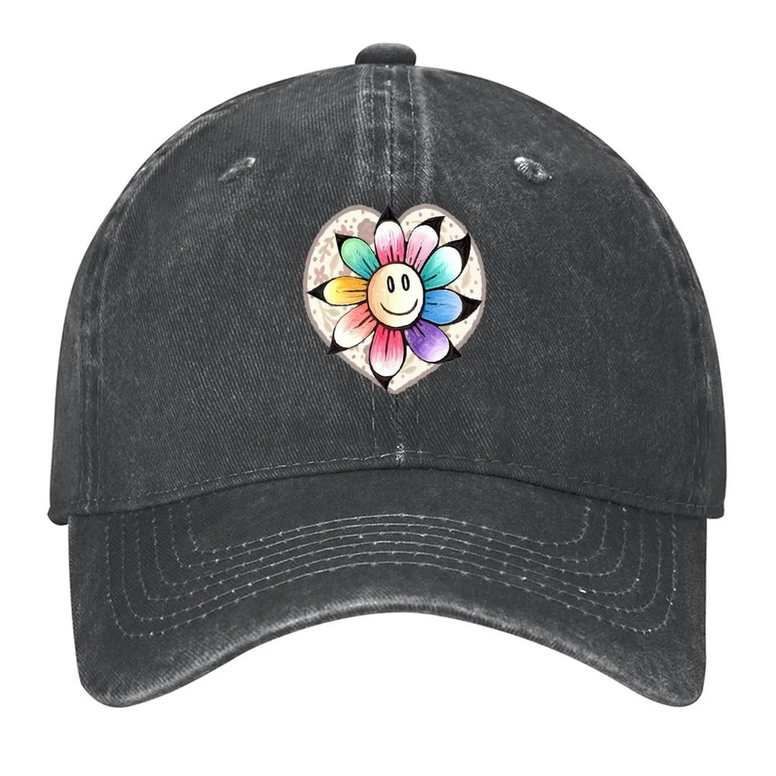 

SJ's Doodle Adventures: Smile With Me-Energy Flower Baseball Cap custom caps Luxury Hat cute Sunhat Mens Hats Women's