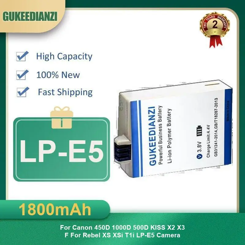 Battery For Canon EOS 550D 600D 650D 700D Kiss X4 X5 X6i X7i Rebel T2i T3i T4i T5i LC-E8E PowerShot A2300 A2400 A2600 A3400