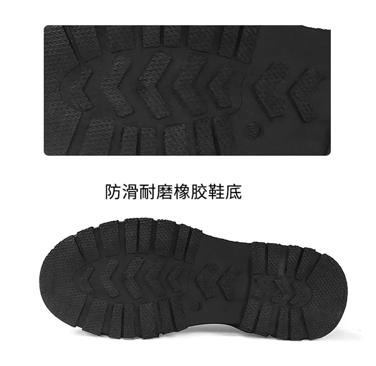 Herren High-Top-Stiefeletten, seitlicher Reißverschluss, dicke Sohle, rutschfeste Kunstlederstiefel, Freizeitschuhe für den täglichen Pendelverkehr und Spaziergänge auf der Straße. – Detail 7