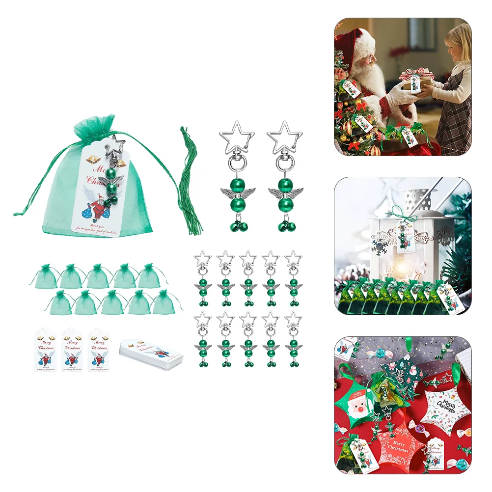 20 Sets Organza Gift Bags Christmas Ornaments Gifts for Stocking Stuffers The Beam Pocket Goody Green