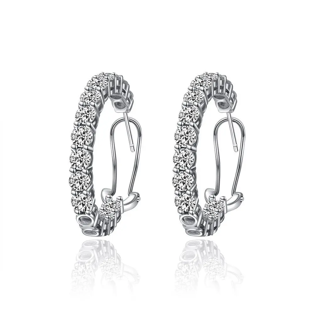 S925 Sterling Silver Earrings for Women's Fashion, Light Luxury, 8A High Carbon Diamond, Exquisite Wedding