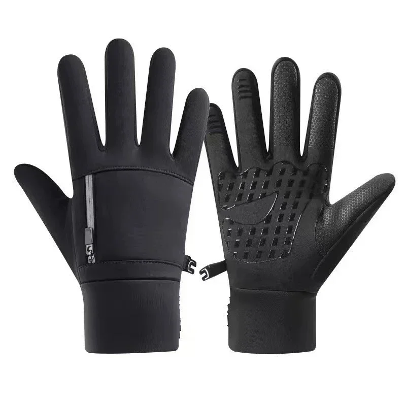 Winter Flip Open Two Finger Gloves Men Women Warm Touch Screen Gloves Outdoor Windproof Waterproof Cycling Skiing Fishing Gloves