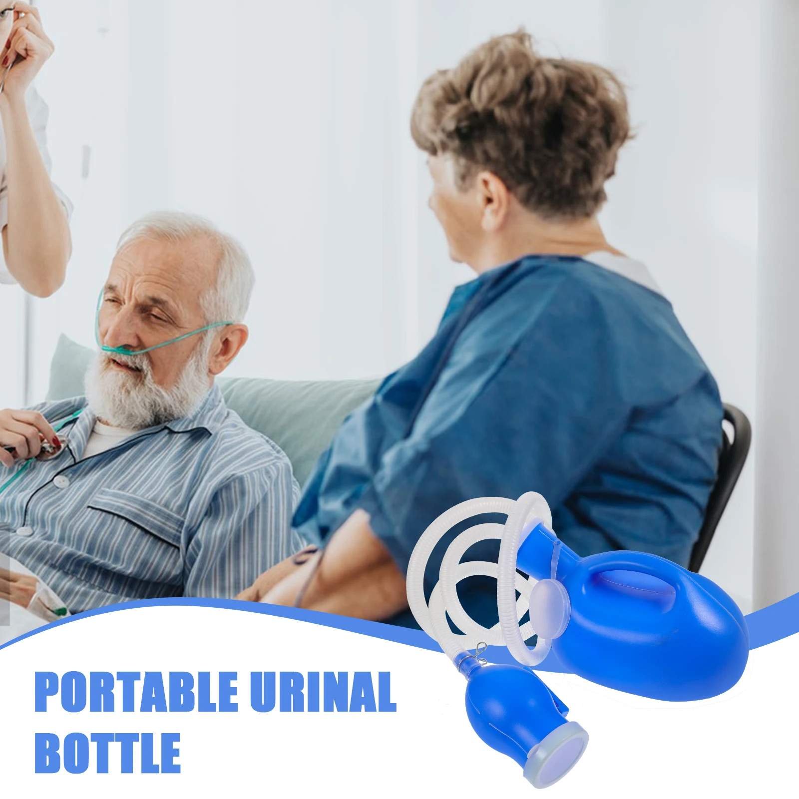 

Многоразовый портативный писсуар для мужчин с трубкой, большой емкости, из утолщенного полиэтилена, непроливаемый, для пожилых людей, больниц, кемпинга