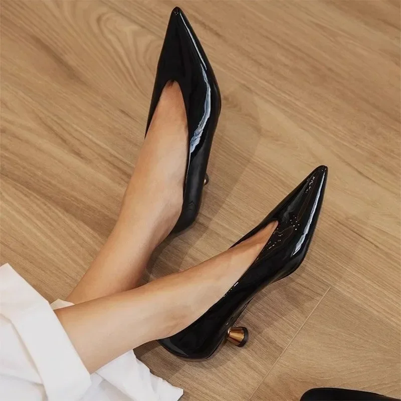 Sexy Women High Heels Shoes Pointed Toe Dress Party Shoes Fashion Office Sandals Shallow Elegant Leather Zapatos Female Pumps