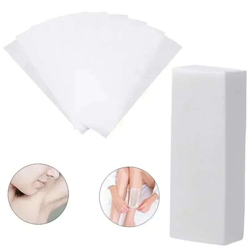 100pc Hair Removal Wax Strips for Face Body Depilatory Wax for Epilator Nonwoven Paper Roll-On Cartridge Strips for Depilation