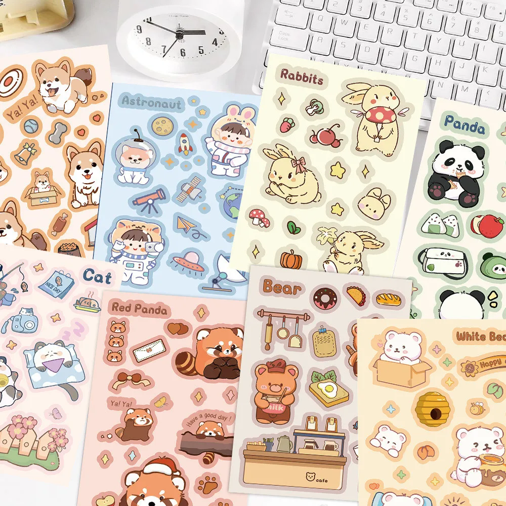 8-teilige DreamWorks Cartoon-Aufkleber, DIY-Dekormaterialien für Tagebücher, Ins, Scrapbooking, Telefon-Dekor, Aufnahme, YourLife Store