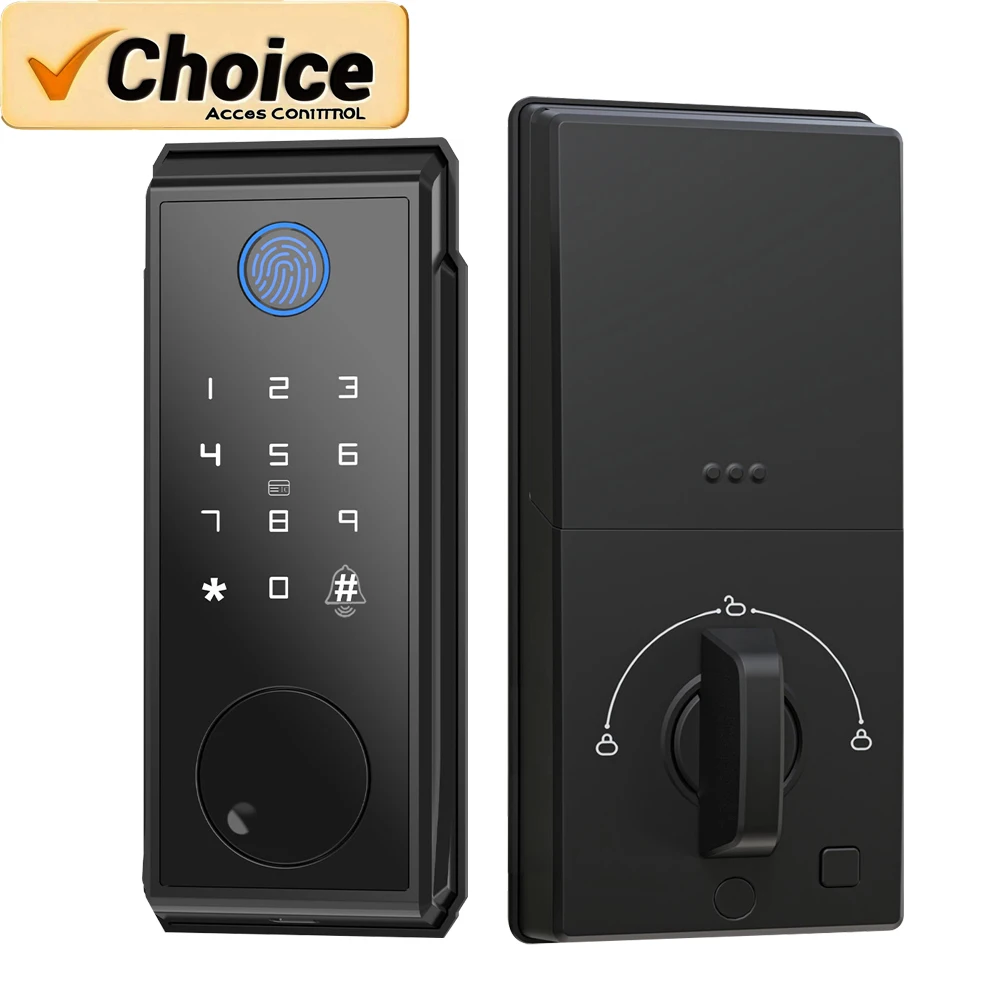

Tuya Smart WiFi Deadbolt Lock - Fingerprint/IC Card Keyless Entry with Digital Keypad & Remote Unlock for Home Security (IP54)
