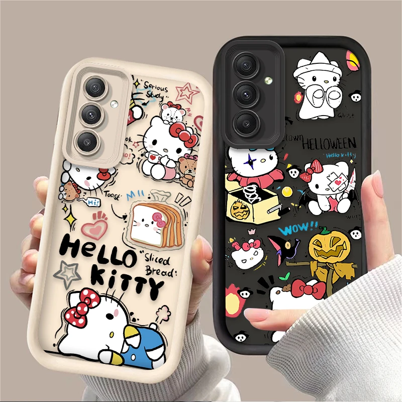 Cute Graffiti Hello Kitty Case For Samsung Galaxy A05S A05 A54 A34 A24 A14 A53 A33 A23 A13 A52 A52S A32 A22 A12 A71 A51 A31 Etui