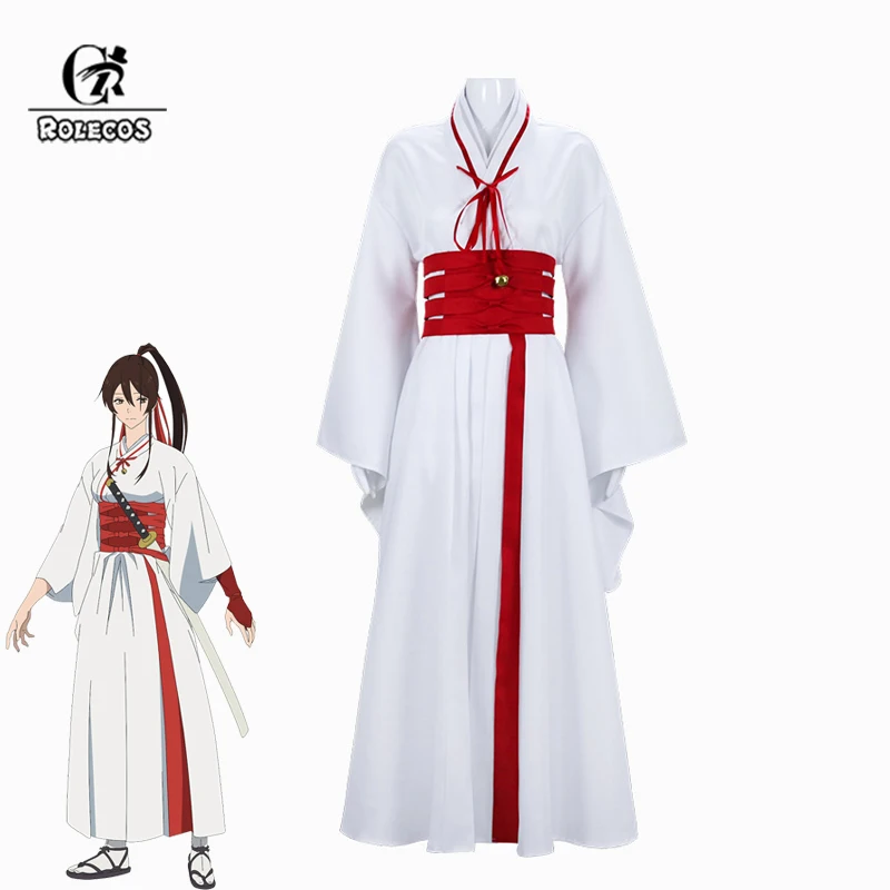 

ROLECOS Jigokuraku Sagiri Yamada Asaemon Cosplay Costume Halloween Women White Robe Kimono Dress Full Set