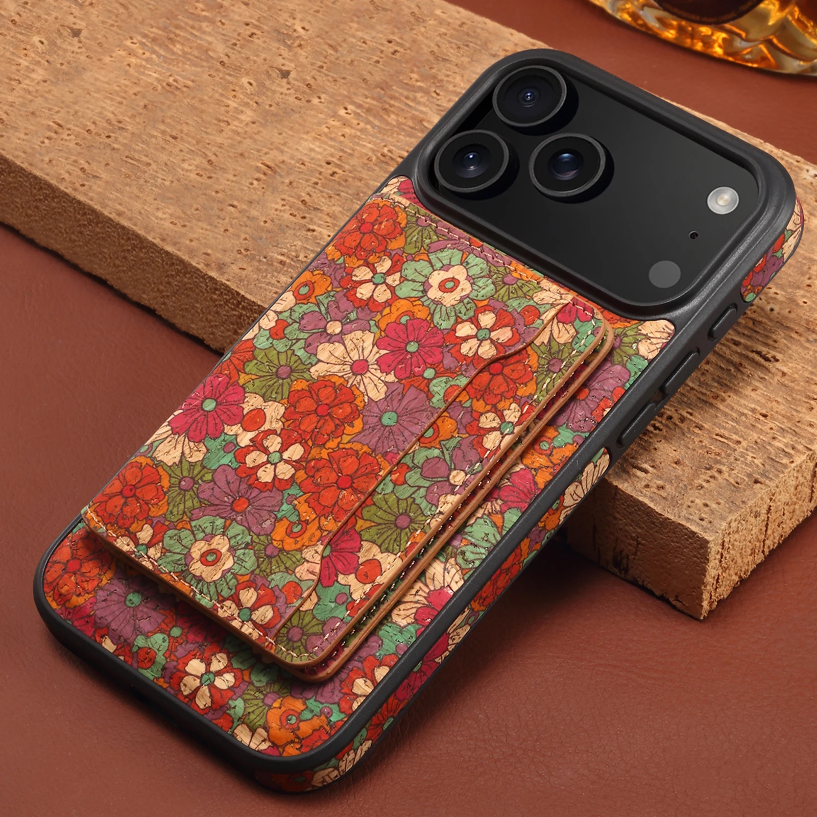 

Магнит для беспроводной зарядки, чехол для телефона из искусственной кожи, держатель для карт, подставка, кошелек 2-в-1 для iPhone 17 Pro Max 16 Plus 15 Pro 14 13 12