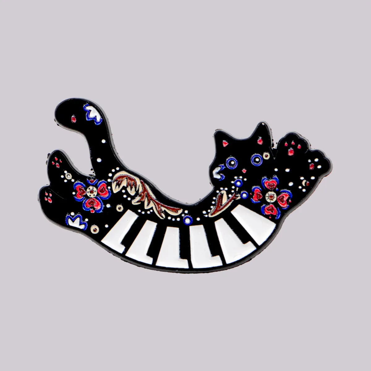 

Cartoon Flower Cat Enamel Pin Piano Brooch Pines Lapel Pins Badge on Backpack Clothing Accessories Funny Jewelry Friends Gifts
