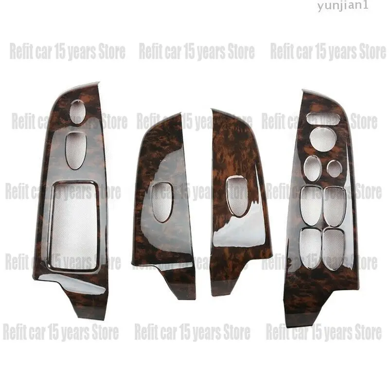 For HONDA Civic 8th 2006-2011 4pcs Wood grain Glass window lifting panel decoration Trim car acesssories