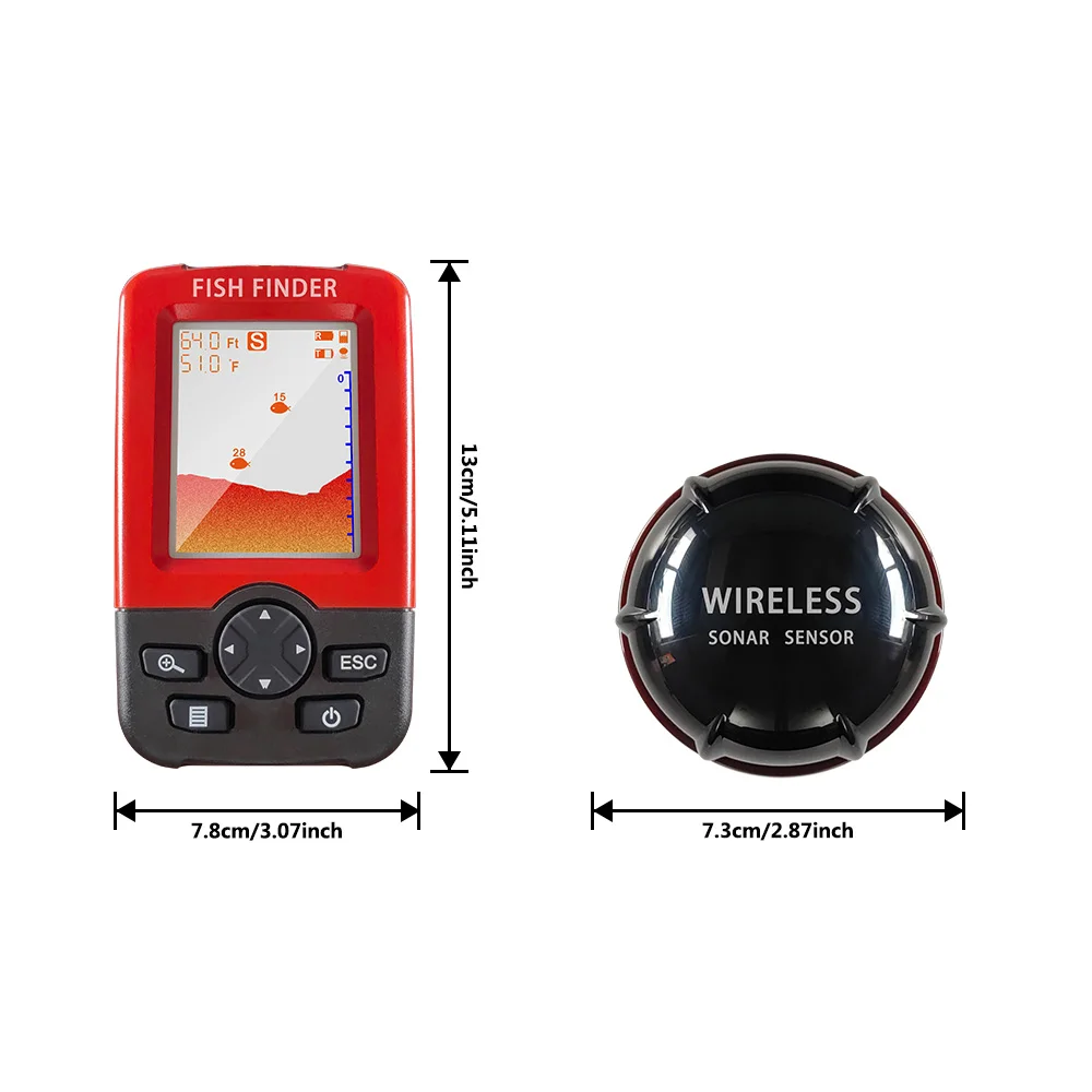 FindFish جهاز كشف الأسماك اللاسلكي المحمول XJ01 Sonar Fishing Echo Sounder Detector - ملحقات الصيد