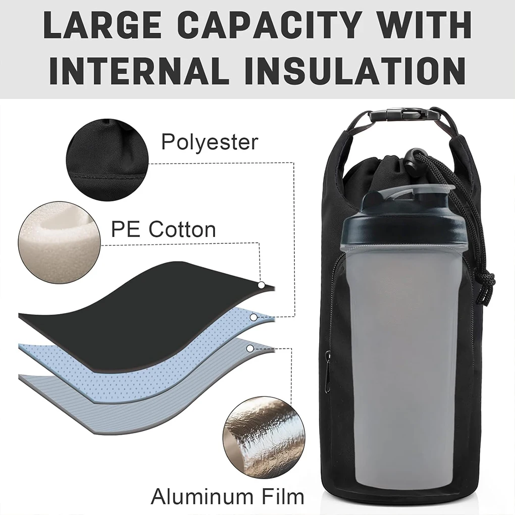 

Thermal Cup Cover Water Bottle Bag with Adjustable Shoulder Crossbody Bottle Single Shoulder Holder Pouch Cup Parts