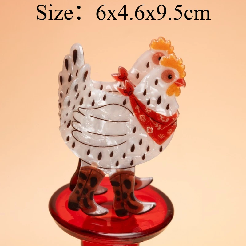 Cute Animal Hen Hair Claw Clip, Funny Chicken In Boots Hair Clip, Creative Decorative Headwear Hair Accessory For Girls Women