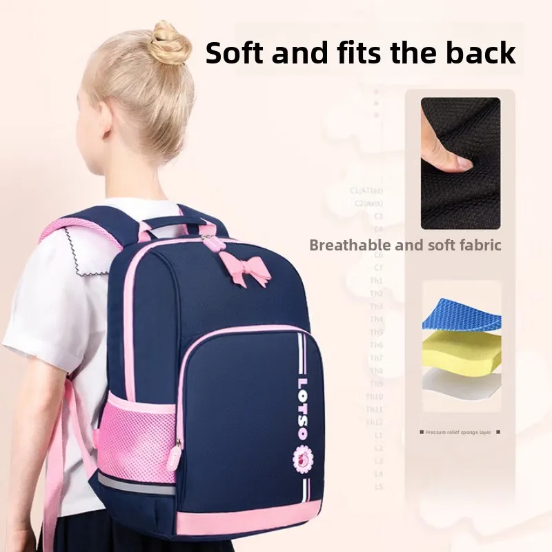 Mochila de Minnie de Disney, bolso de mano para niñas de grados 1, 3, 6, ligero, transpirable, en capas, gran capacidad, rosa, uso diario escolar